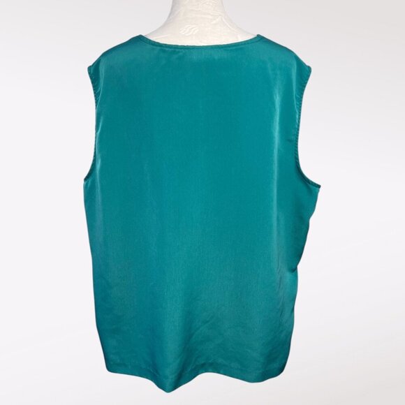 Blair Jade Green Sleeveless Silky Scoop Neck Tank Top Size XL - Picture 5 of 10